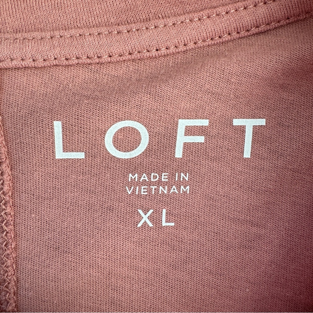 Loft Basic Long Sleeve.T-Shirt Size XL Dusty Pink Closet Staple Capsule Wardrobe - Picture 4 of 10